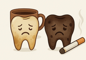 smoking and drinking coffee